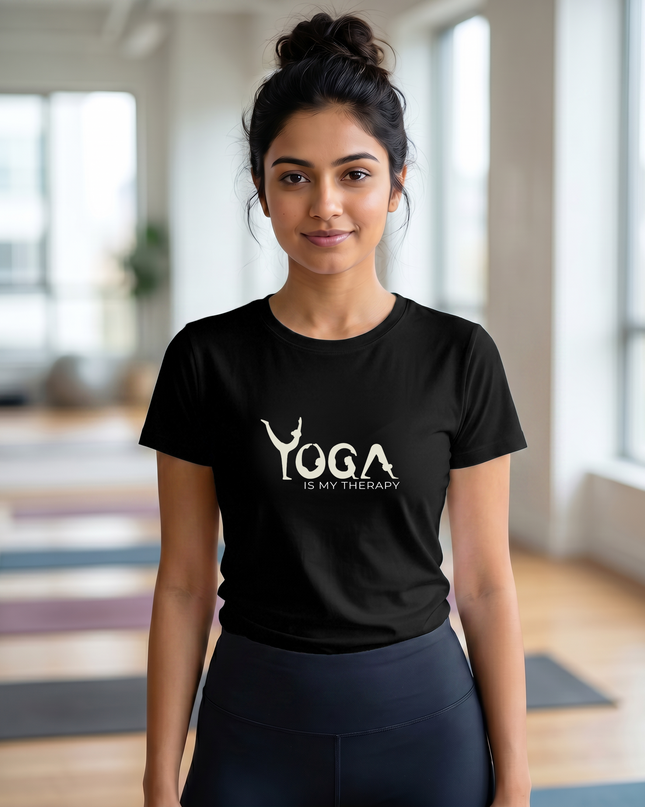 Yoga Is My Therapy Stylish Unisex Classic Crew T-Shirt