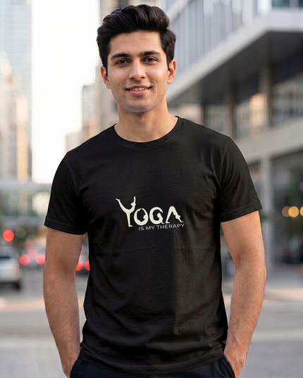 Yoga Is My Therapy Graphic Classic Crew T-Shirt