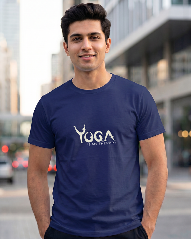 Yoga Is My Therapy Graphic Classic Crew T-Shirt