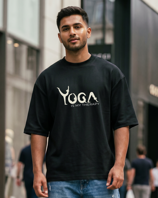 Yoga Is My Therapy Stylish Men's Oversized Classic T-Shirt