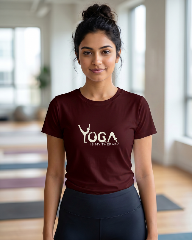 Yoga Is My Therapy Stylish Unisex Classic Crew T-Shirt