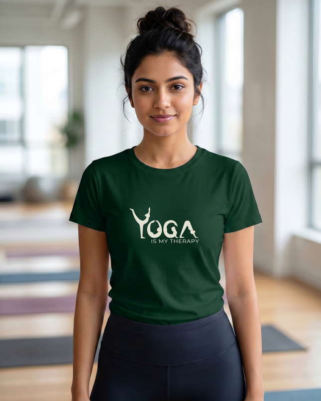 Yoga Is My Therapy Stylish Unisex Classic Crew T-Shirt