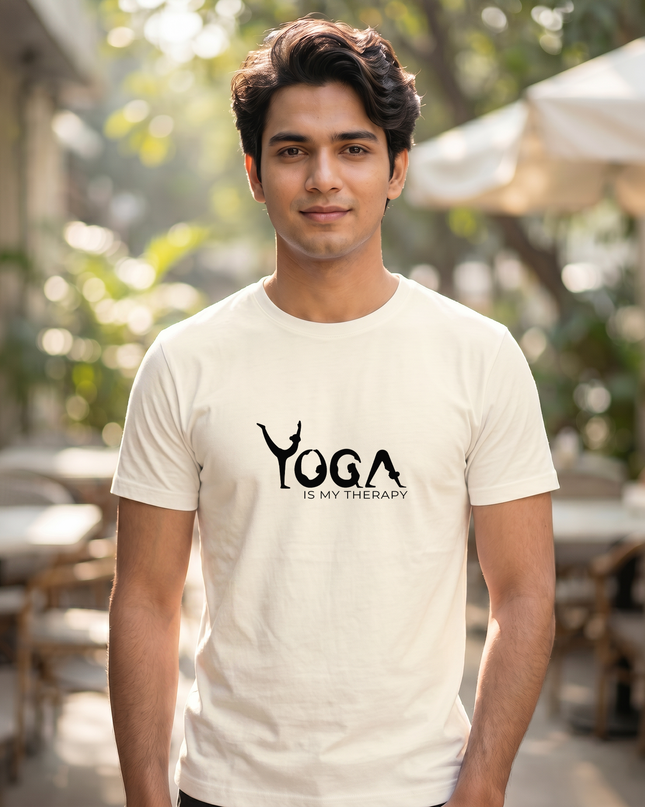 Yoga Is My Therapy Print Classic Crew T-Shirt