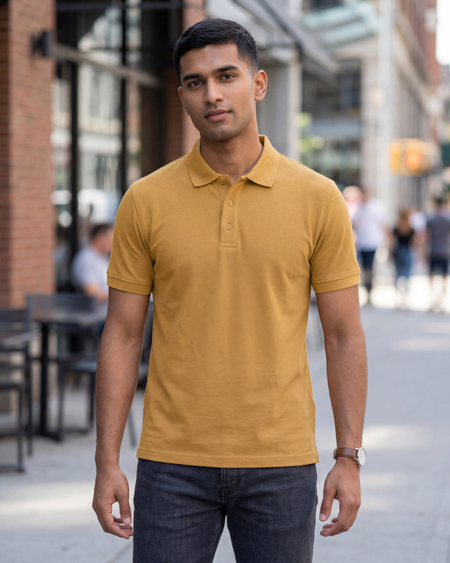 Classic Mustard Yellow Men's Polo T-Shirt