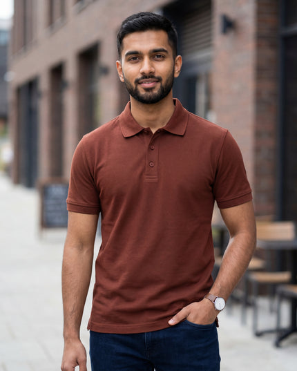 Classic Brick Red Men's Polo T-Shirt
