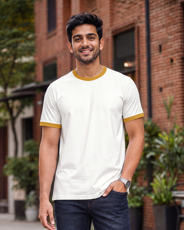 Unisex Ringer T-Shirt | 100% Cotton 180 GSM Retro Casual Tee