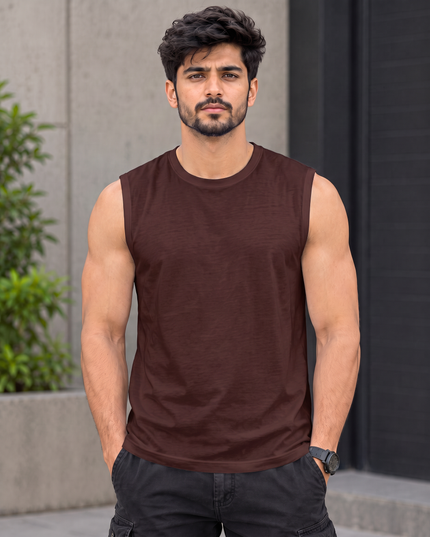 Classic Maroon Men's Sleeveless T-Shirt
