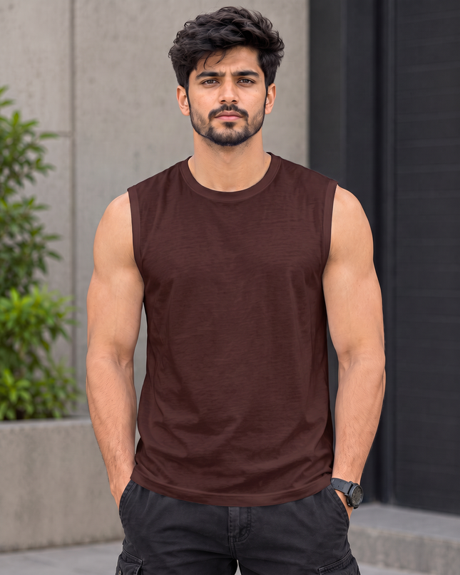 Classic Maroon Men's Sleeveless T-Shirt