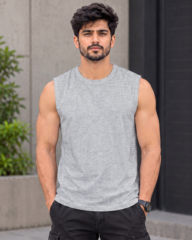 Classic Grey Men's Sleeveless T-Shirt