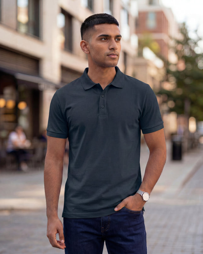 Classic Navy Blue Men's Polo T-Shirt