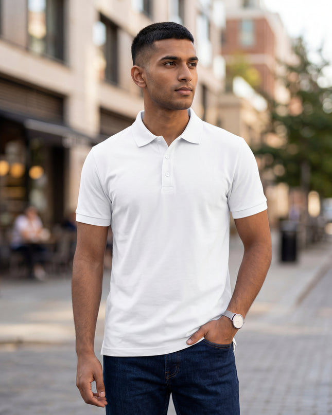 Classic White Men's Polo T-Shirt